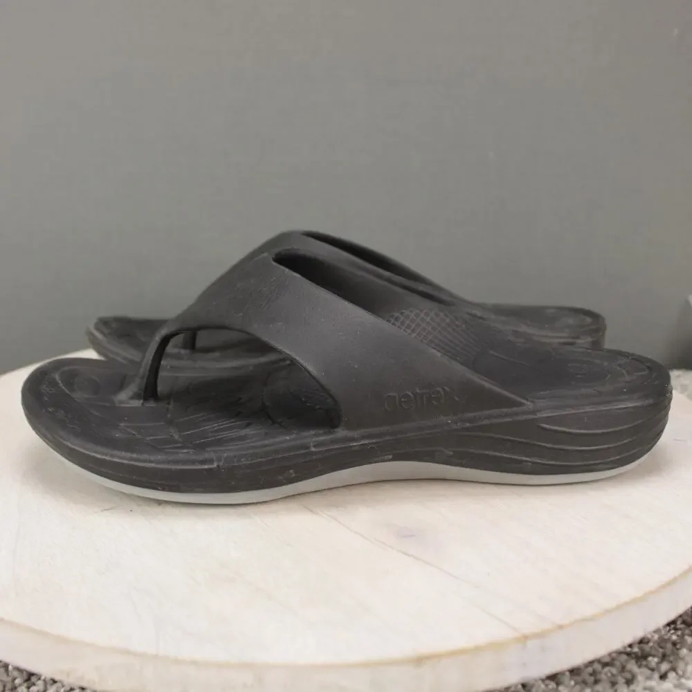 Aetrex Comfort Slide Sandals Mens 10 Black Synthetic Orthopedic